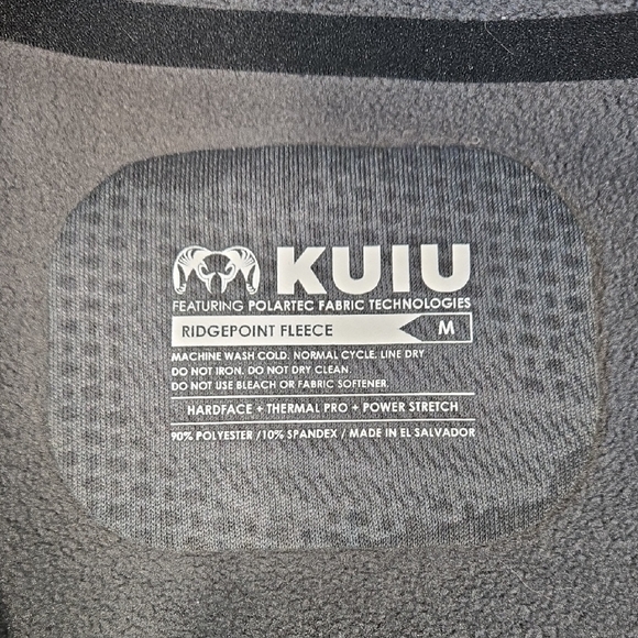 KUIU Ridgepoint Fleece Hoodie Black Tonal Full -Zip Performance Jacket Sz M - Picture 2 of 8